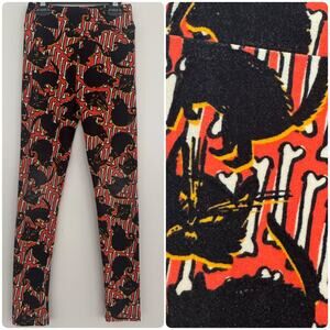 Lularoe Halloween Black Cat Printed Leggings